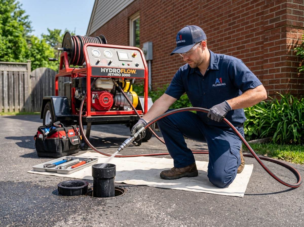 Hydrocureur haute pression pour débouchage de canalisation
